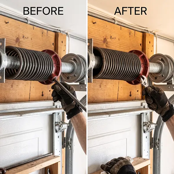 Fixing a failed garage door spring in Carrollton TX